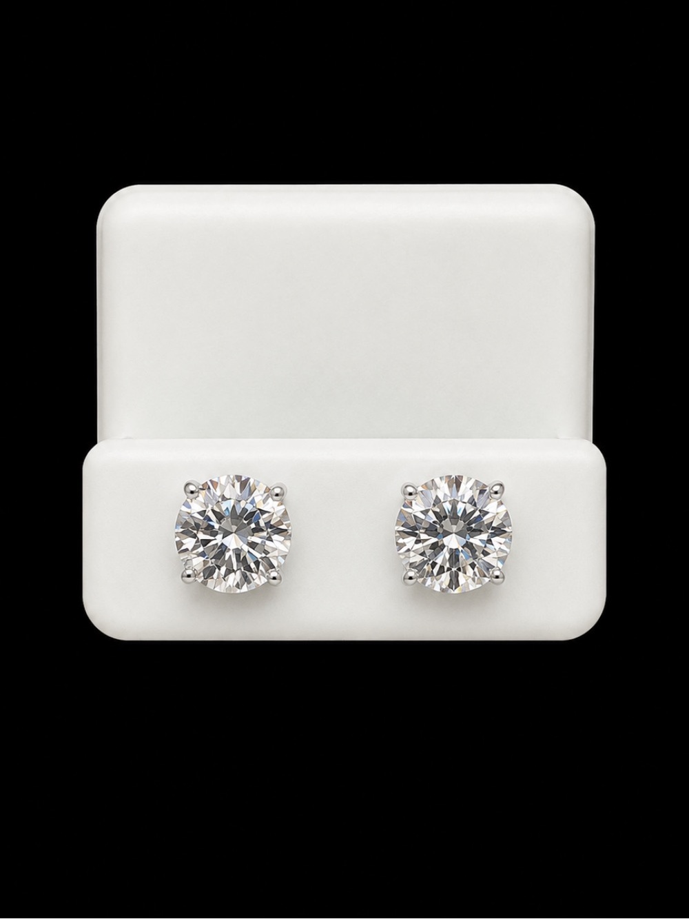 Moissanite 4 CTW Round Stud Earrings in Sterling Silver- NWT $799